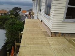 north side of rear roof, plywood substrate ready